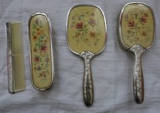 Frisierset versilbert 4 Teile