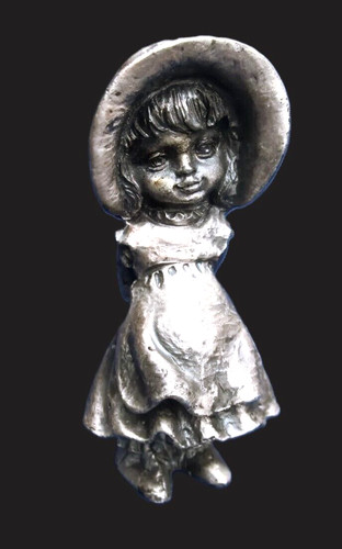 Zinnfigur versilbert mädchen - versilbert,
