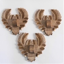 3 Stück geschnitzte